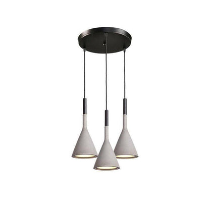 Conical Concrete Pendant Light 3Heads R / Gray Pendant light