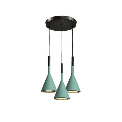 Conical Concrete Pendant Light 3Heads R / Green Pendant light
