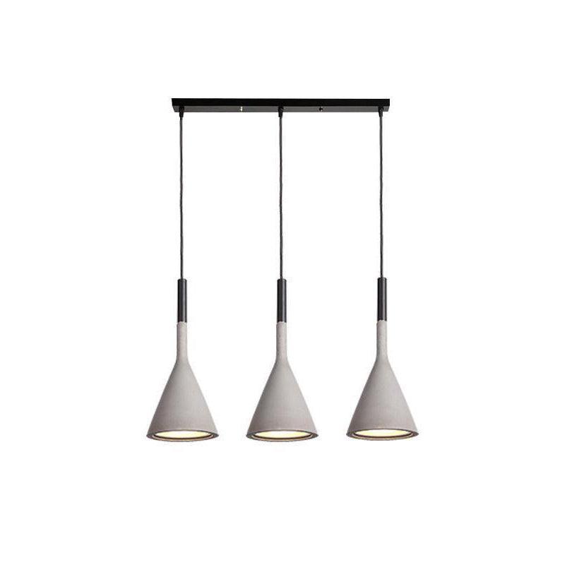 Conical Concrete Pendant Light 3Heads L / Gray Pendant light