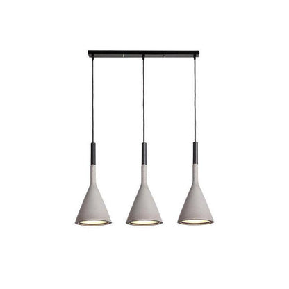 Conical Concrete Pendant Light 3Heads L / Gray Pendant light
