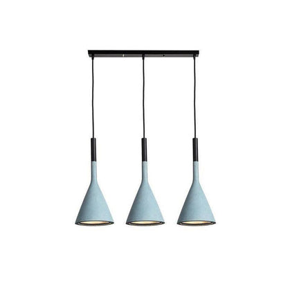 Conical Concrete Pendant Light 3Heads L / Blue Pendant light