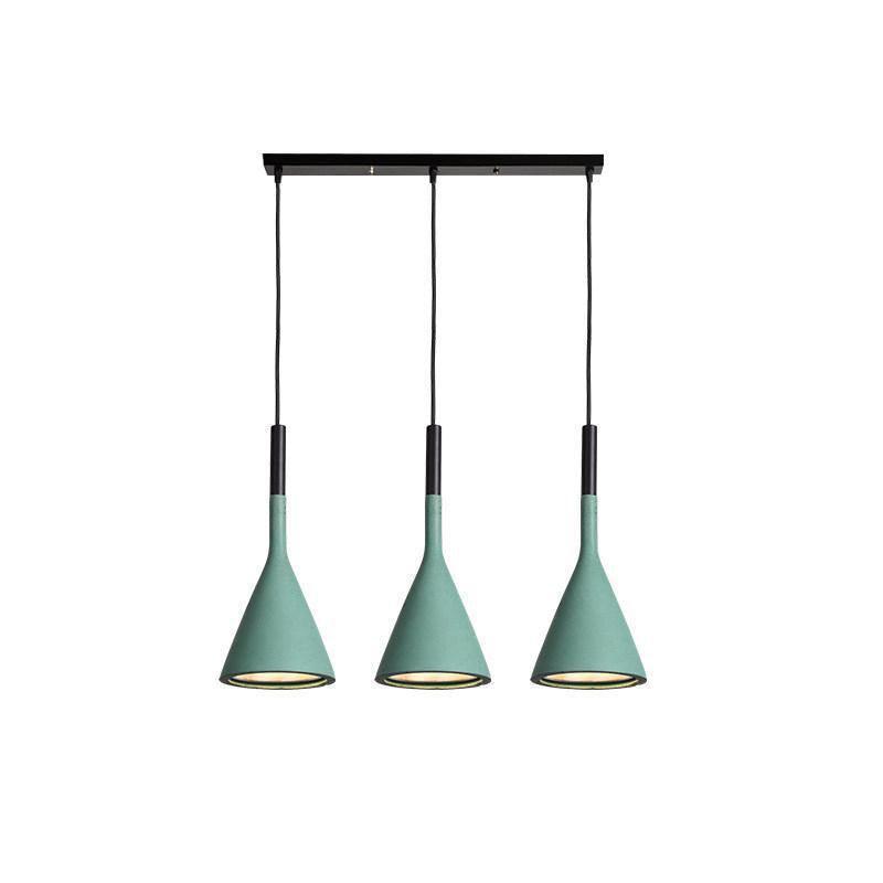 Conical Concrete Pendant Light 3Heads L / Green Pendant light