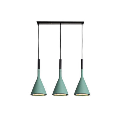 Conical Concrete Pendant Light 3Heads L / Green Pendant light