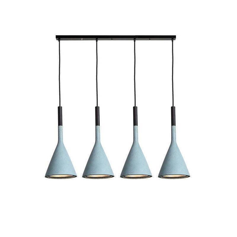 Conical Concrete Pendant Light 4Heads / Blue Pendant light