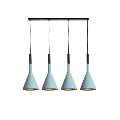 Conical Concrete Pendant Light 4Heads / Blue Pendant light