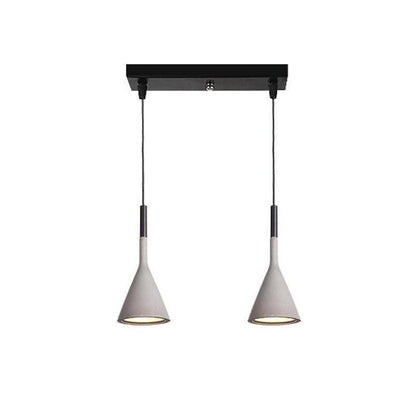 Conical Concrete Pendant Light 2Heads / Gray Pendant light