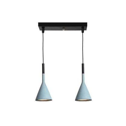 Conical Concrete Pendant Light 2Heads / Blue Pendant light