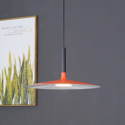 Aplomb Metal Pendant Lamp Φ 17.7″ x H 7″ / Dia 45cm x H 17cm / Red / Warm Light Pendant light
