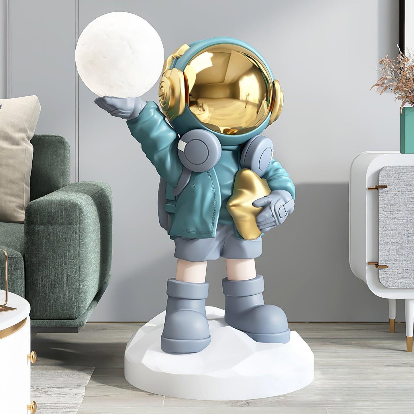Apollo Astronaut Built-in Battery Floor Lamp Dia 19.6″ x H 29.5″/ Dia 50cm x H 75cm / Blue Floor lamp