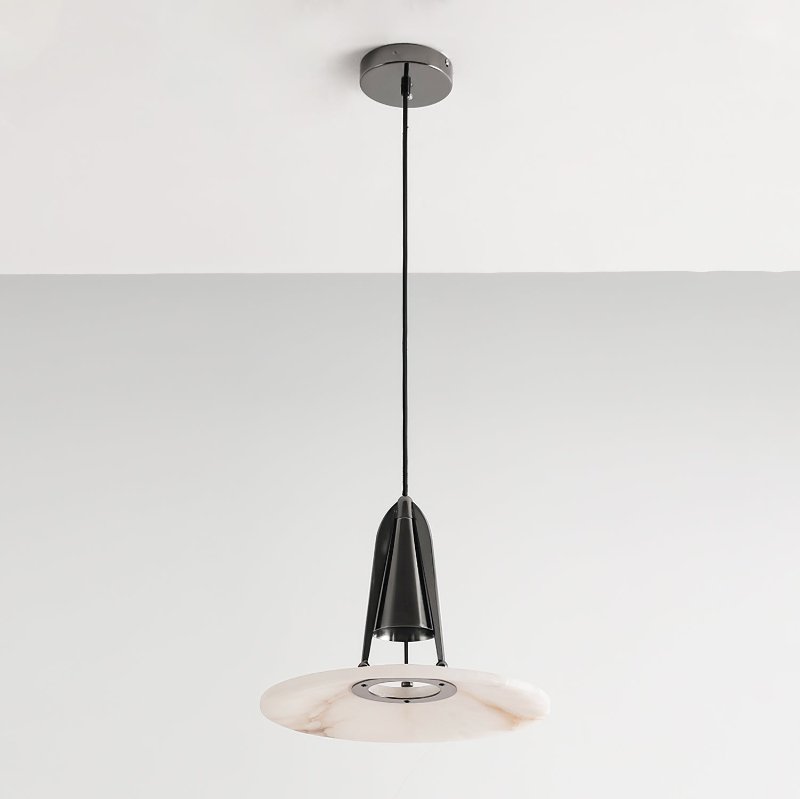 Aragon Pendant Lamp Dia 13.4″ x H 10.2″ / Dia 34cm x H 26cm / Black / Warm Light Pendant light