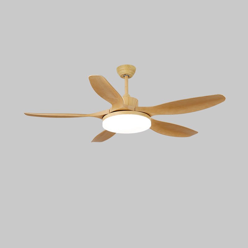 Keltis 42’’/52’’ Ceiling Fan Light Dia 52″ x H 11.8″ / Model D Nature Wood Grain / Three-Color Changing Light Ceiling fan