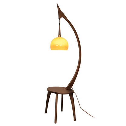 Arc Curve Floor Lamp ? 17.7″ x H 64.9″ / Walnut Color & Caramel / US Plug Floor lamp