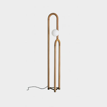 Arc N Floor Lamp Dia 8.7″ x H 52.4″ / Wood Color / US Plug Floor lamp