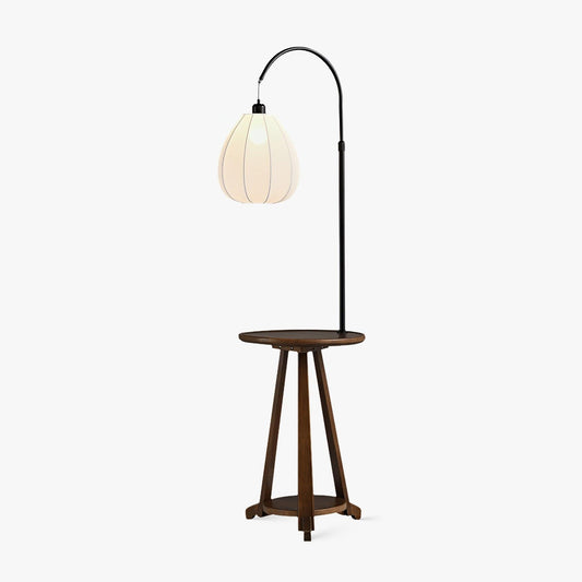 Arc Side Table Floor Lamp Dia 16.5″ x H 66.9″ / Dia 42cm x H 170cm / Walnut color & White / US Plug Floor lamp