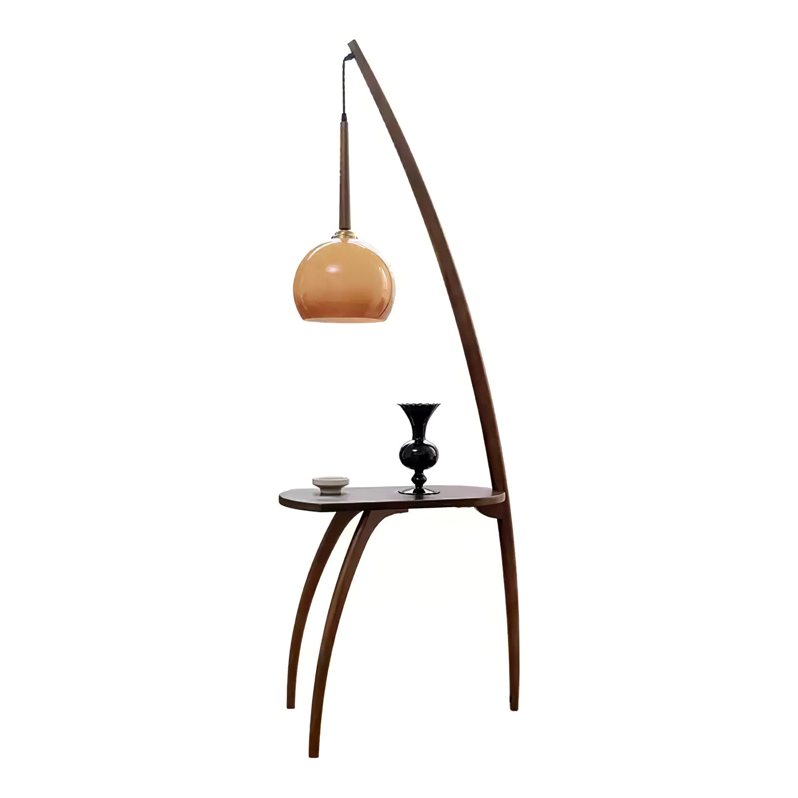 Arc Sphere Floor Lamp ? 24.4″ x H 65″ / Walnut Color / US Plug Floor lamp