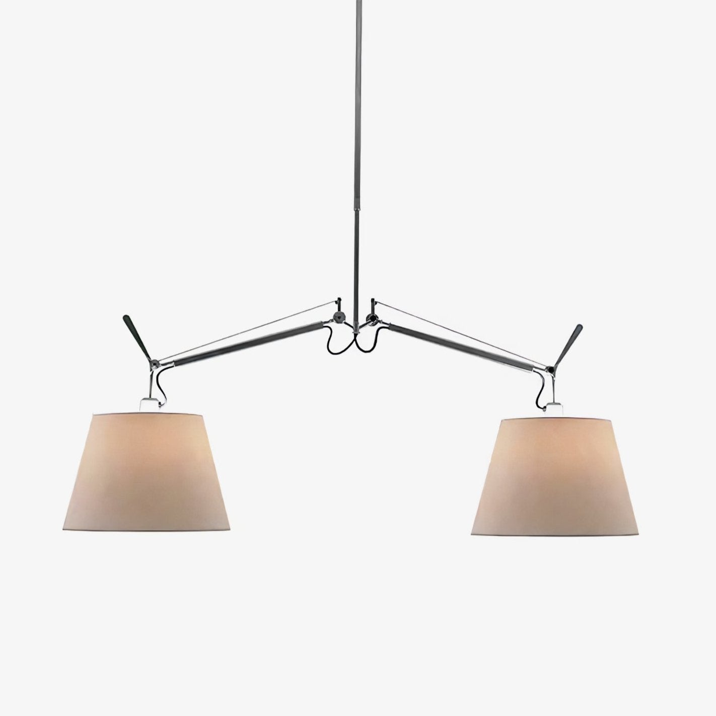 Arcadia Shade Pendant Lamp Dia 47.2″ x H 35.4-51.2″ / Chrome & White Pendant light