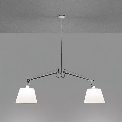 Arcadia Shade Pendant Lamp Dia 47.2″ x H 35.4-51.2″ / Chrome & White Pendant light
