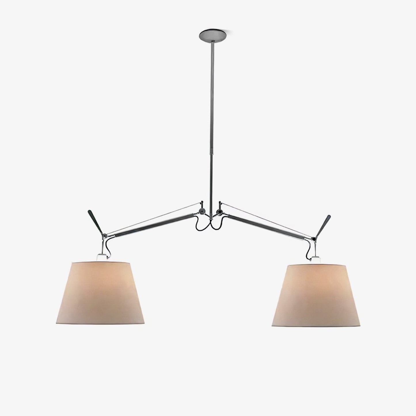 Arcadia Shade Pendant Lamp Dia 47.2″ x H 35.4-51.2″ / Chrome & White Pendant light