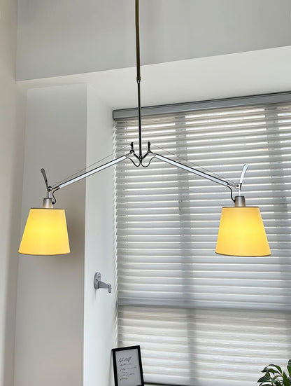 Arcadia Shade Pendant Lamp Dia 47.2″ x H 35.4-51.2″ / Chrome & White Pendant light