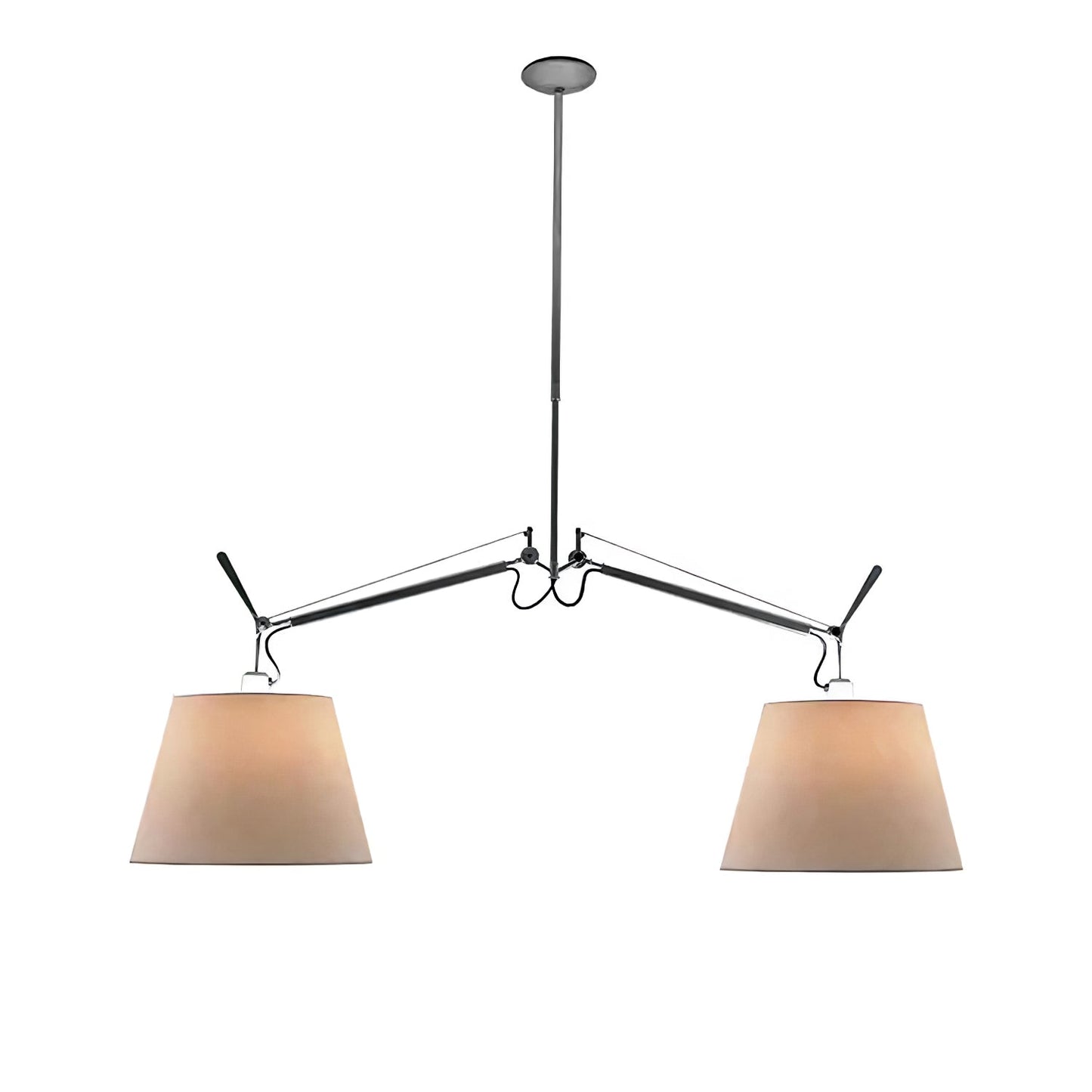 Arcadia Shade Pendant Lamp Dia 47.2″ x H 35.4-51.2″ / Chrome & White Pendant light