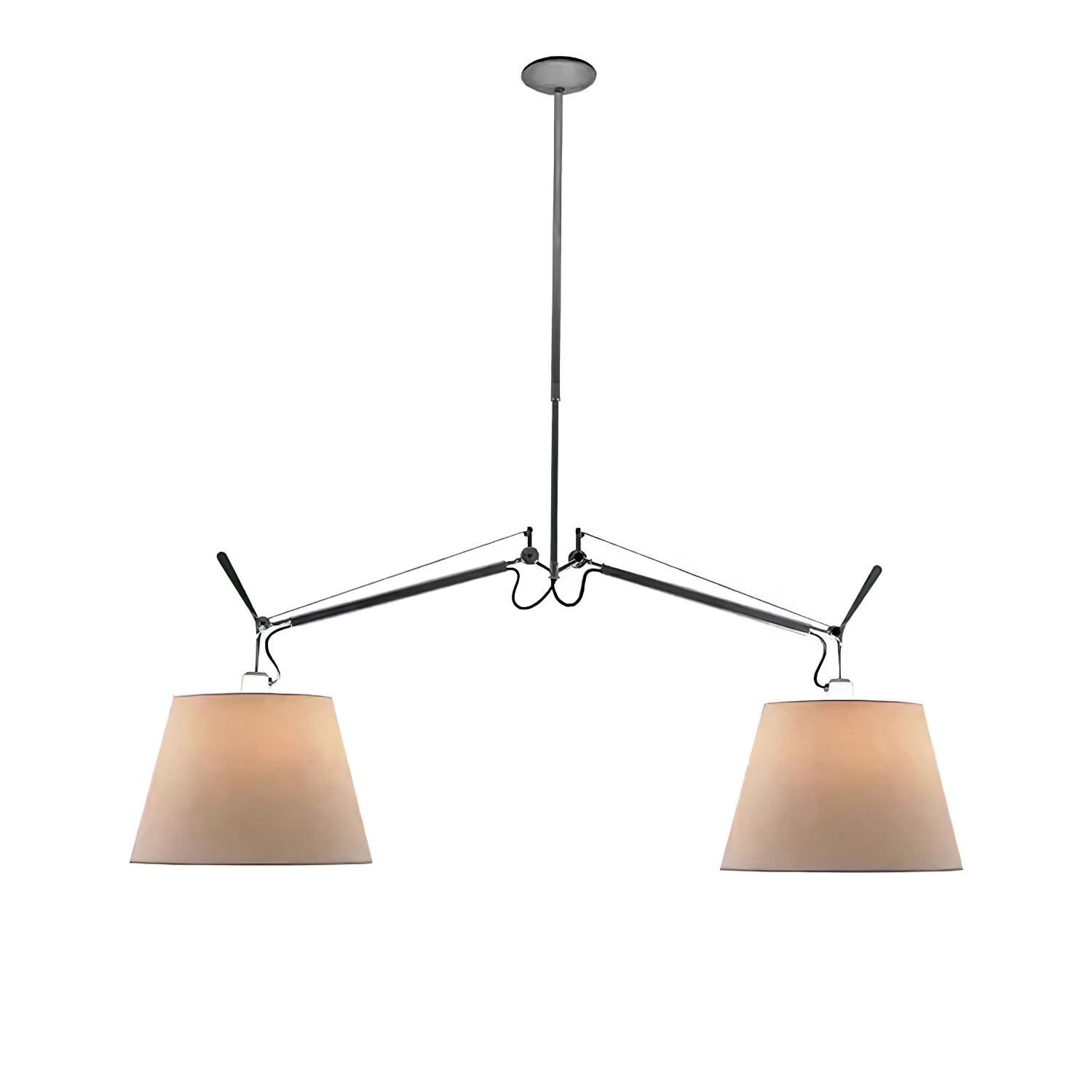 Arcadia Shade Pendant Lamp Dia 47.2″ x H 35.4-51.2″ / Chrome & White Pendant light