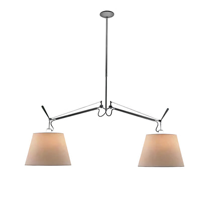 Arcadia Shade Pendant Lamp Dia 47.2″ x H 35.4-51.2″ / Chrome & White Pendant light