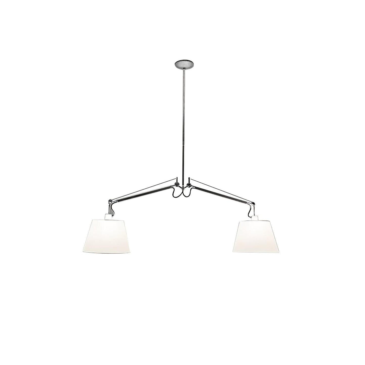 Arcadia Shade Pendant Lamp Dia 47.2″ x H 35.4-51.2″ / Chrome & White Pendant light
