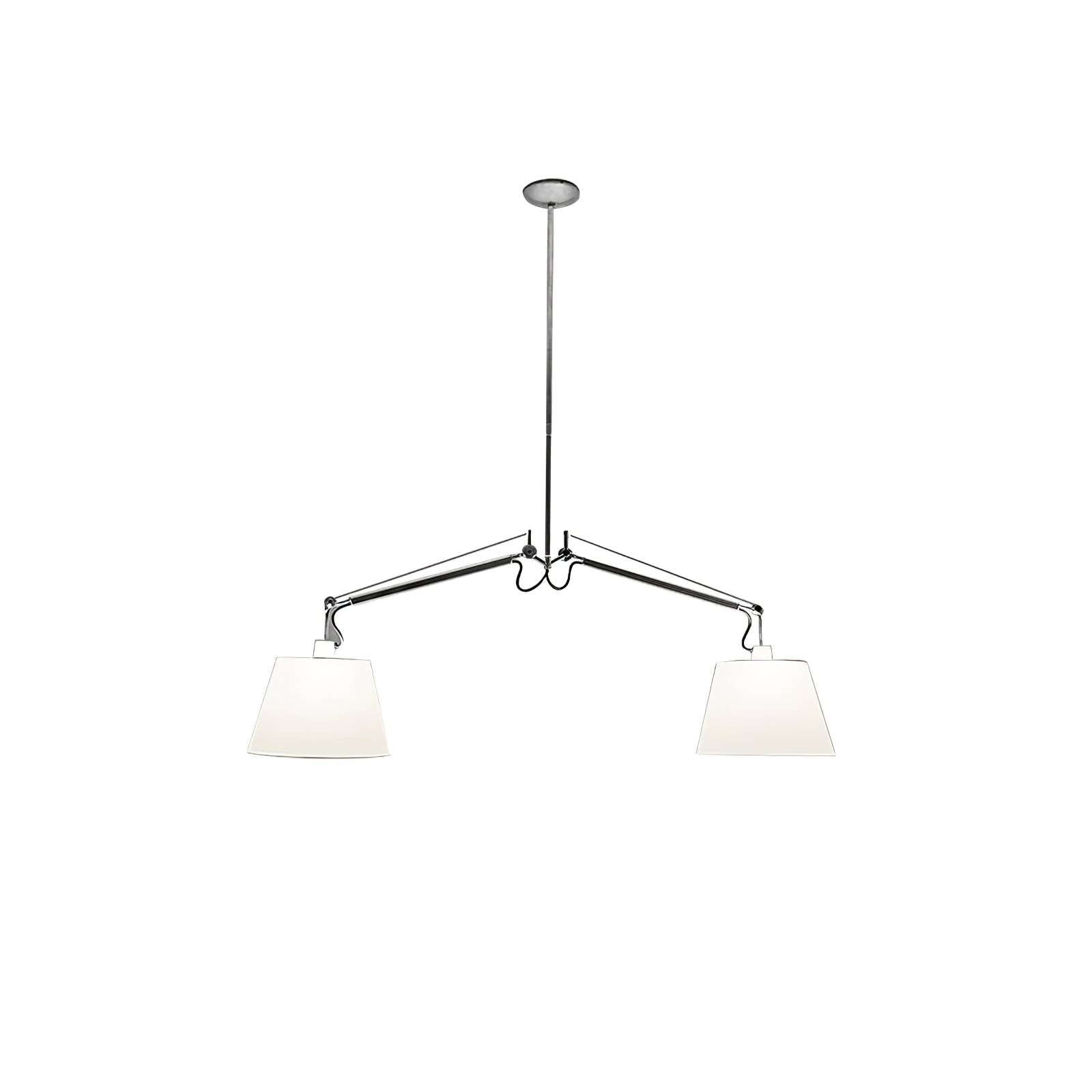 Arcadia Shade Pendant Lamp Dia 47.2″ x H 35.4-51.2″ / Chrome & White Pendant light