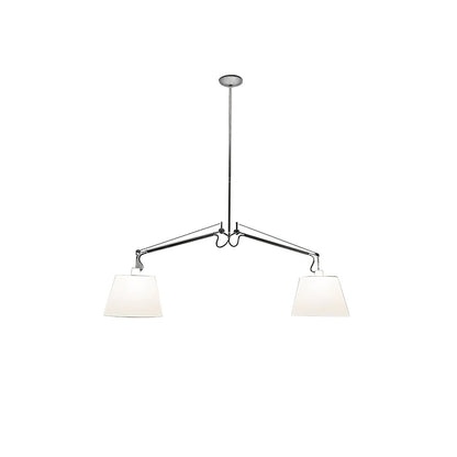 Arcadia Shade Pendant Lamp Dia 47.2″ x H 35.4-51.2″ / Chrome & White Pendant light
