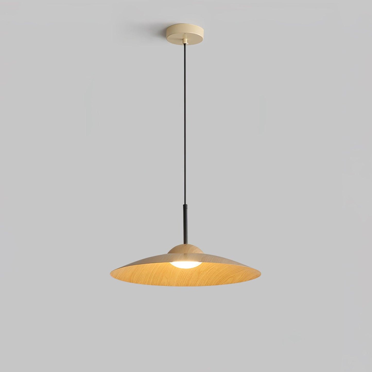 Arcadian Pendant Light ? 15.7″ x H 5.9″ / Dia 40cm x H 15cm / Hydrographic Nature Wood Grain Finish / Warm Light