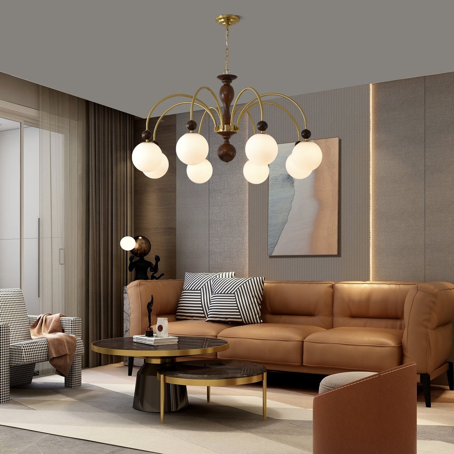 Archway Walnut Color Chandelier Chandelier