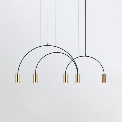 Arcs Pendant Light 5heads L 48.1″ x H 20.5″ / L 122cm x H 52cm / Gold & Black Pendant light