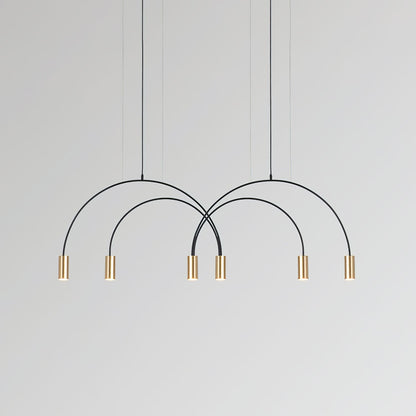Arcs Pendant Light 6heads L 58.7″ x H 20.5″ / L 149cm x H 52cm / Gold & Black Pendant light
