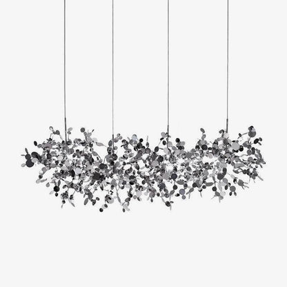 Luminex Pendant Lamp 4heads Long canopy: L 39.4″ x H 78.7″ / L 100cm x H 200cm (G9 lamp holder x 12) / Stainless steel