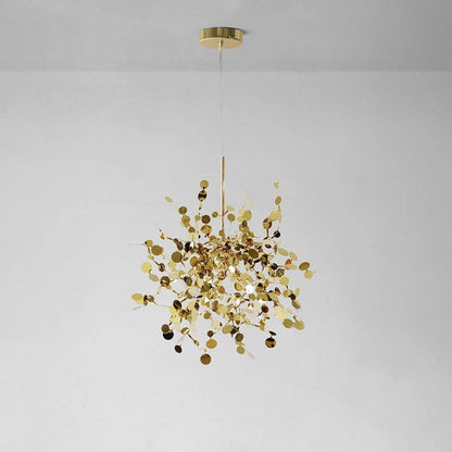 Luminex Pendant Lamp ? 15.7″ x H 74.8″ / Dia 40cm x H 190cm (G9 lamp holder x 3) / Gold plated Chandelier
