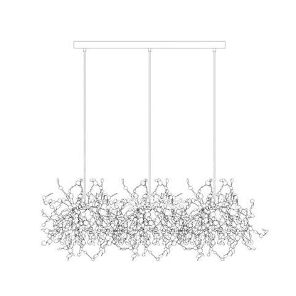 Luminex Pendant Lamp 3heads Long canopy: L 31.5″ x H 78.7″ / L 80cm x H 200cm (G9 lamp holder x 9) / Stainless steel