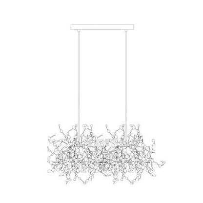 Luminex Pendant Lamp 2heads Long canopy: L 23.6″ x H 78.7″ / L 60cm x H 200cm (G9 lamp holder x 6) / Stainless steel