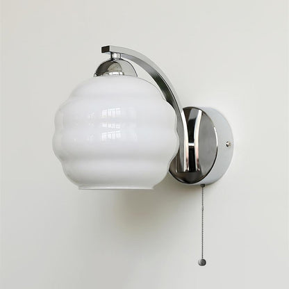 Gatsby Wall Lamp Dia 5.9″ x H 6.3″ / Dia 15cm x H 16cm / Chrome + White / 1 Piece Wall lamp