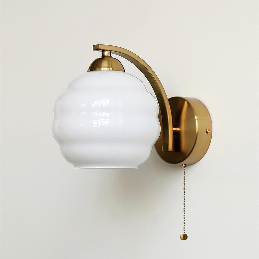 Gatsby Wall Lamp Dia 5.9″ x H 6.3″ / Dia 15cm x H 16cm / Gold + White / 1 Piece Wall lamp