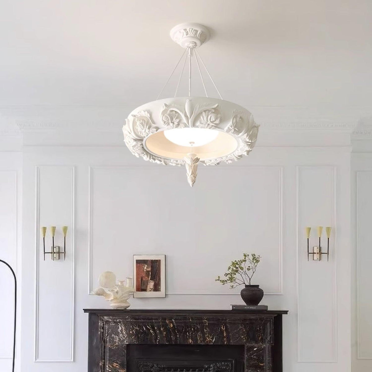 Artistic Carved Plaster Chandelier Chandelier