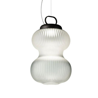 Artistic Gourd Pendant Light Dia 9.8″ x H 15.7″ / Dia 25cm x H 40cm / Black & Transparent / Warm Light Pendant light