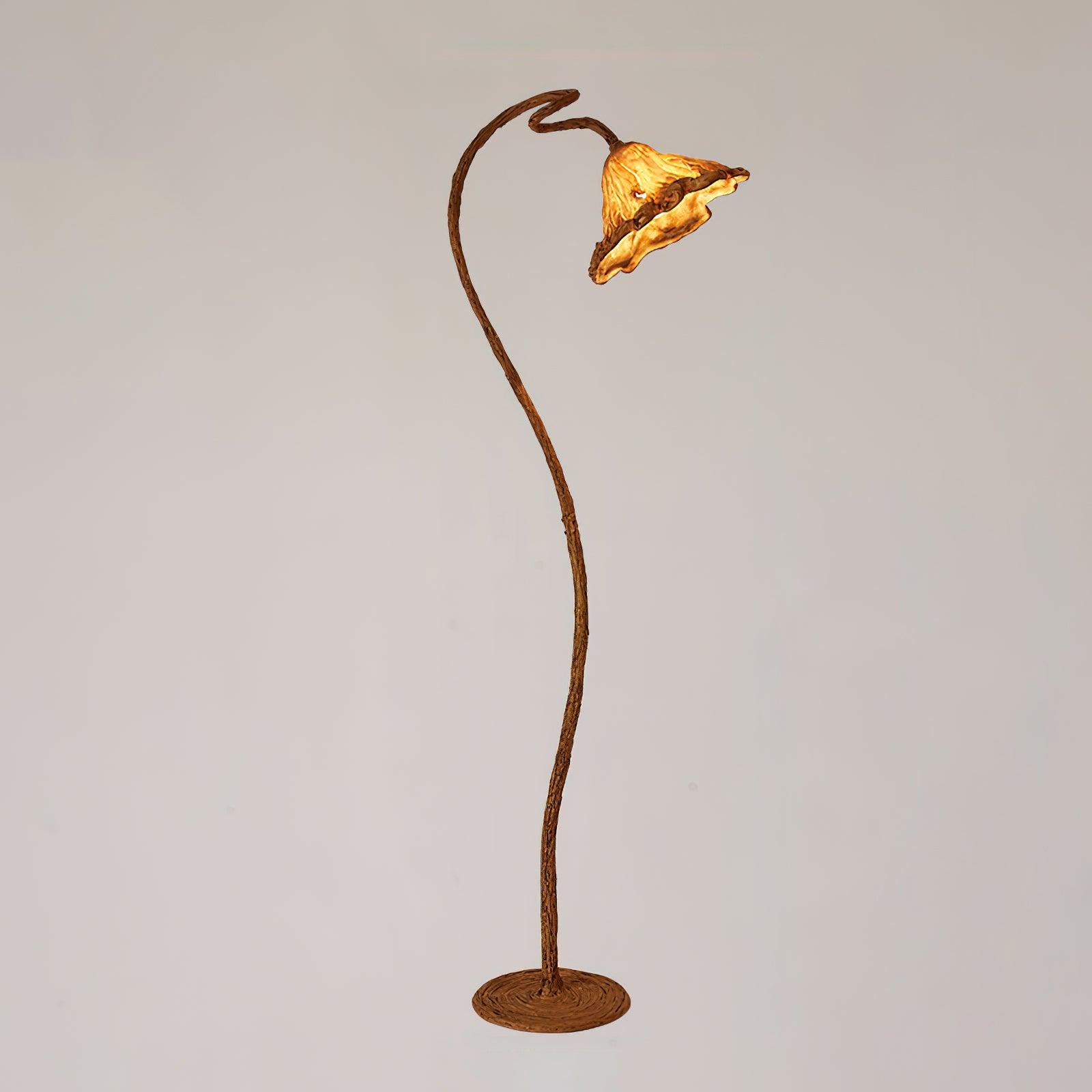 Artistic Lotus Leaf Floor Lamp 1Heads Dia 22″ x H 69.3″ / Dia 56cm x H 176cm / Walnut color / US Plug Floor lamp