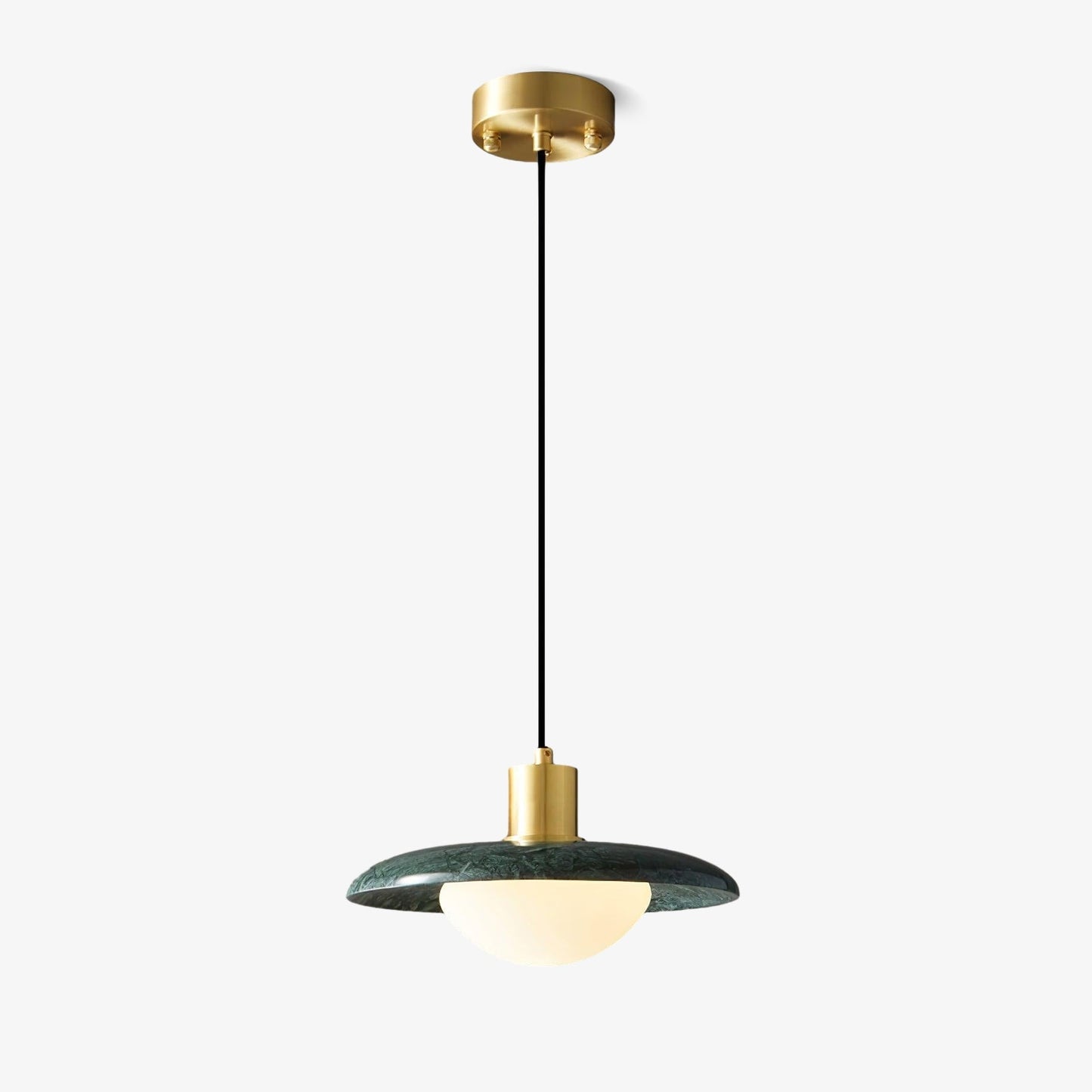 Arundel Mushroom Pendant Light ? 9.8″ x H 5.1″ / Dia 25cm x H 13cm / Brass & Green Pendant light