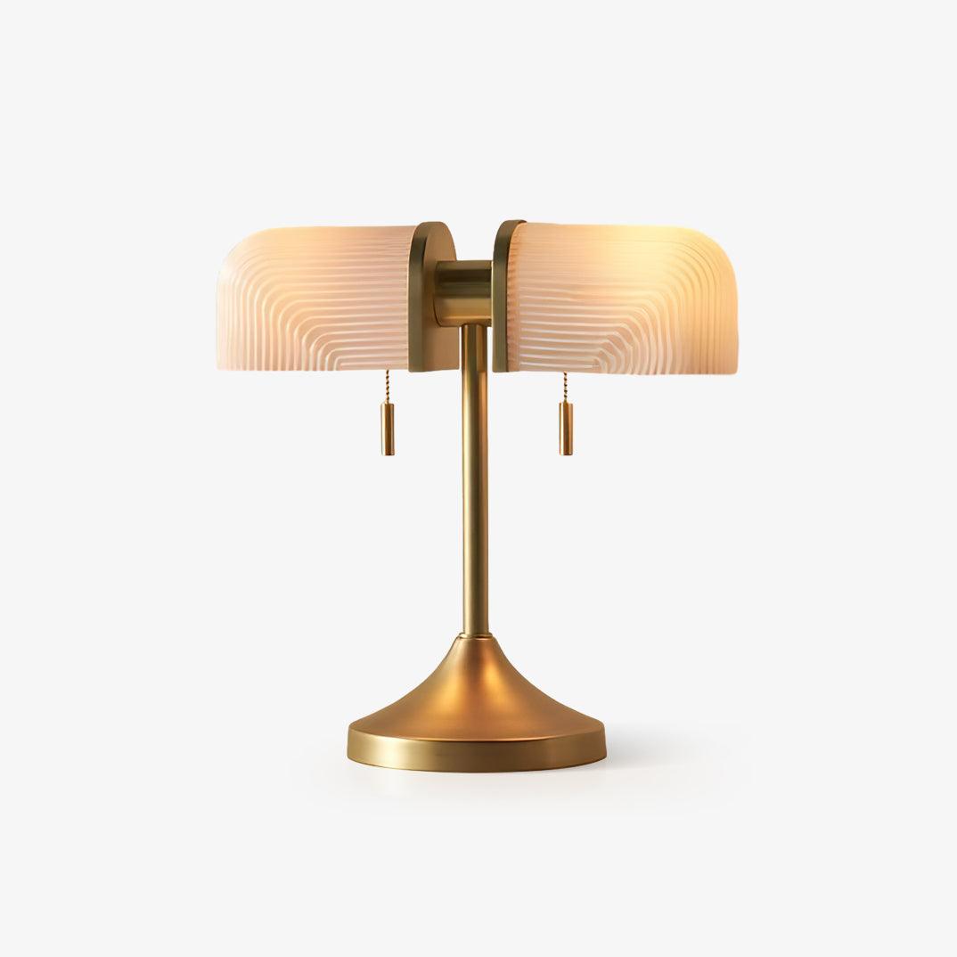 Ashby Table Lamp Dia 15″ x H 7.9″ / Dia 38cm x H 20cm / Gold & White / US Plug Table lamp