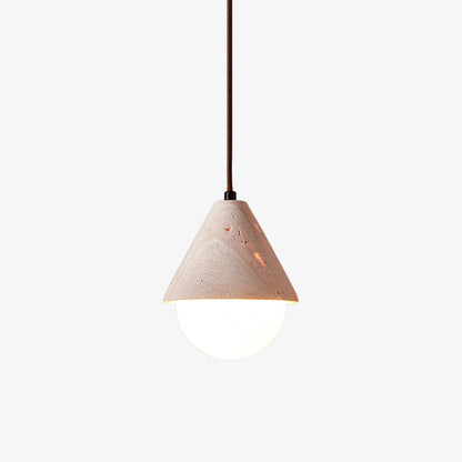 Aslo Pendant Lamp Dia 6.3″ x H 7.9″ / Yellow Travertine & White pendant Lamp