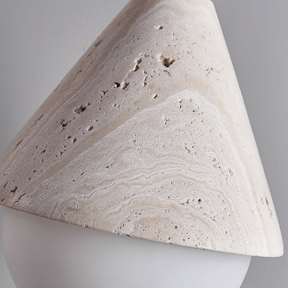 Aslo Pendant Lamp Dia 6.3″ x H 7.9″ / Yellow Travertine & White pendant Lamp