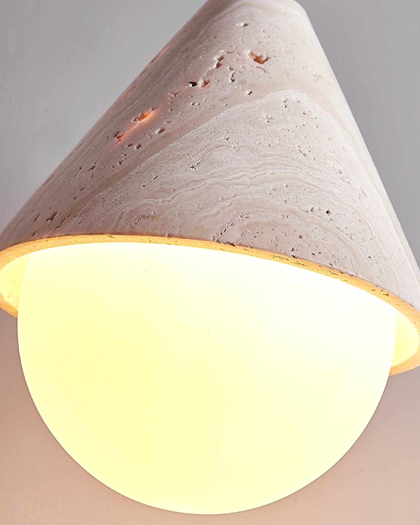 Aslo Pendant Lamp Dia 6.3″ x H 7.9″ / Yellow Travertine & White pendant Lamp
