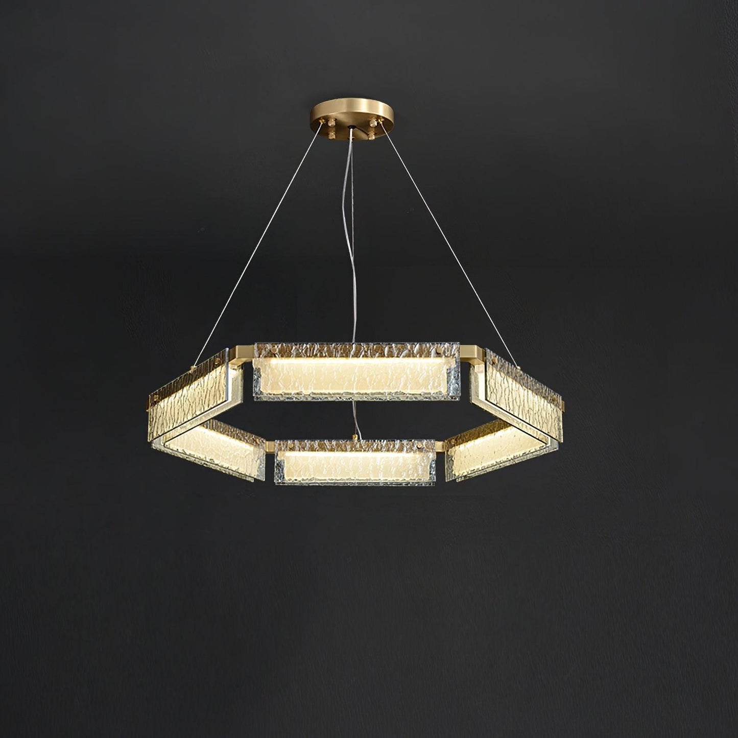 Asner LED Chandelier ? 27.5″ x H 3.7″ / Dia 70cm x H 9.5cm / Polished Brass / Warm White Chandelier