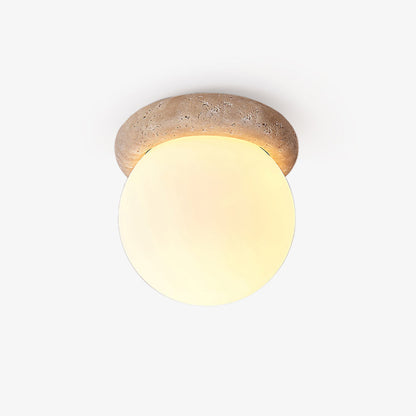 Asteroid Ceiling Lamp Dia 6.3″ x H 6.3″ / Yellow Travertine & White Ceiling lamp