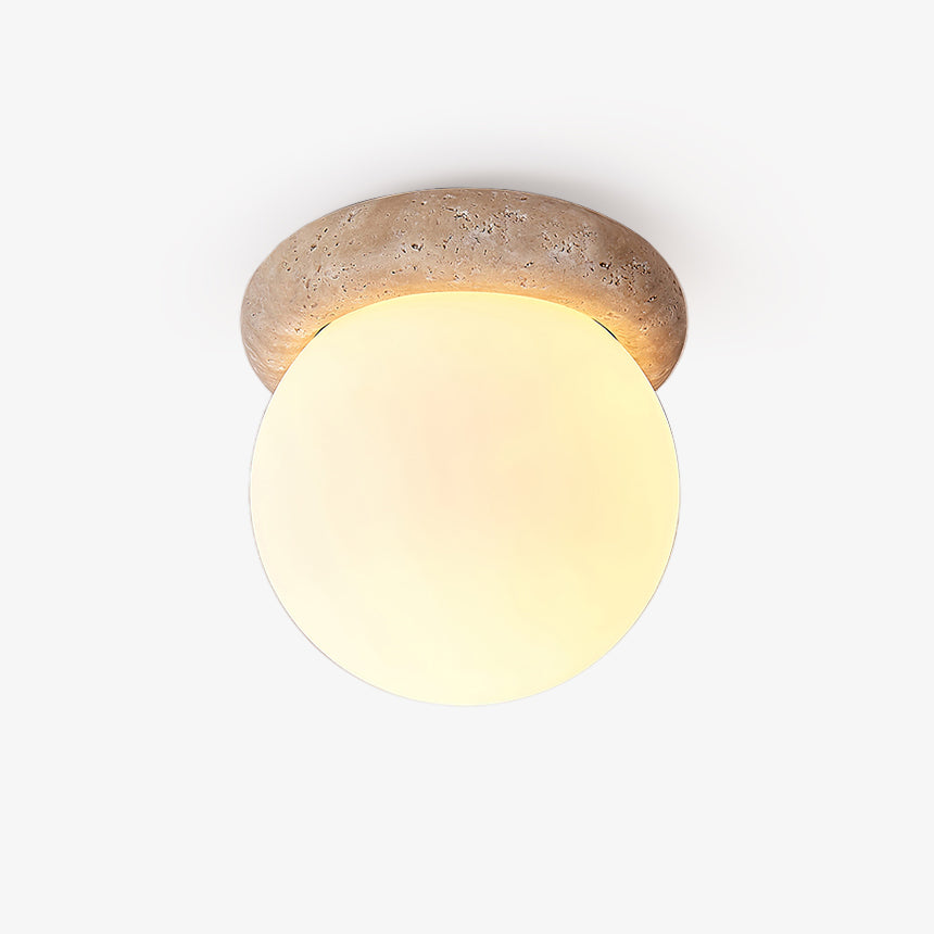 Asteroid Ceiling Lamp Dia 6.3″ x H 6.3″ / Yellow Travertine & White Ceiling lamp